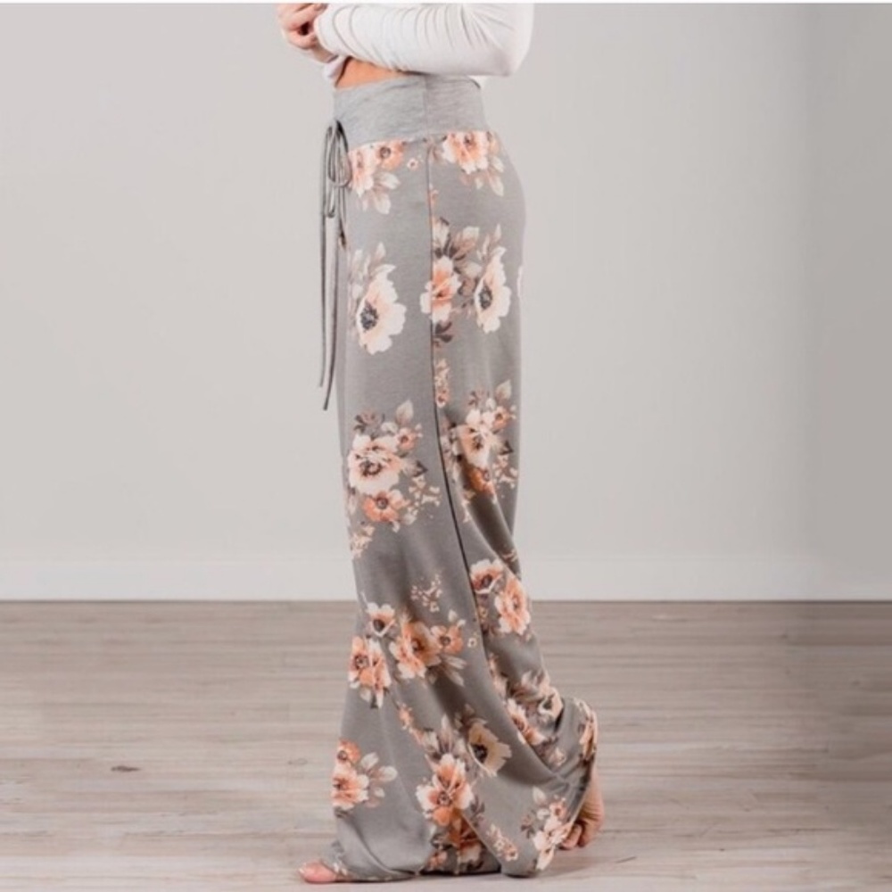 NWT Silky floral lounge yoga pant jersey waistband - Picture 2 of 6